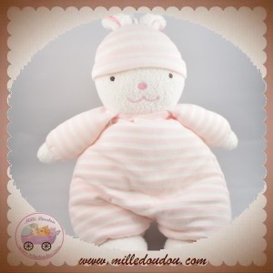 LUMINOU SOS DOUDOU LAPIN RAYE ROSE JEMINI