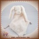 CYRILLUS SOS DOUDOU LAPIN PLAT ECRU BLANC ROSE ETOILE BOUCLETTE