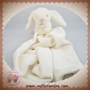 JELLYCAT SOS DOUDOU LAPIN POIL BLANC MOUCHOIR