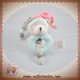 SOS DOUDOU ET COMPAGNIE OURS HOCHET BLEU ROSE GRIS PECHE FRAISE DC2377