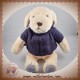 JACADI SOS DOUDOU CHIEN BEIGE ECRU PULL BLEU MARINE MARIN