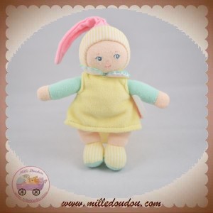 COROLLE SOS DOUDOU POUPEE TISSU VERT JAUNE 14 CM