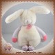 DOUDOU ET COMPAGNIE SOS LAPIN BLANC PELUCHE TISSU FLEUR POINTS LES CHOUPIDOUX DC2761