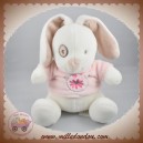 CEC SOS DOUDOU LAPIN BLANC PULL ROSE FLEURS