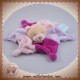 BABYNAT BABY NAT DOUDOU OURS PLAT ETOILE VIOLET MAUVE ROSE