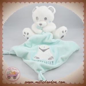 SIMBA NICOTOY SOS DOUDOU OURS BLANC MOUCHOIR BLEU SWEET POLAIRE