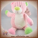 INFLUX SOS DOUDOU OURS ROSE VELOURS COTELE VERT CORA