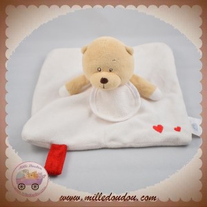 DMC SOS DOUDOU OURS PLAT BLANC BAVOIR BRODER COEUR ROUGE