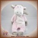 NOUKIE'S SOS DOUDOU VACHE LOLA PLAT ROSE BLANCHE ECHARPE GRISE