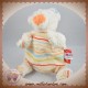 SIGIKID SOS DOUDOU OURS BLANC PLAT TISSU RAYE