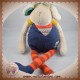 MOULIN ROTY SOS DOUDOU MOUTON ZIZ ZAG BLEU RAYE ROUGE 38 CM