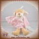 TOMKIDS SOS DOUDOU CHIEN BEIGE PLAT ROSE ETOILES GRISES