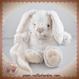 BABYNAT SOS DOUDOU LAPIN CHINE POIL MOUCHOIR MARRON BLANC MALOW