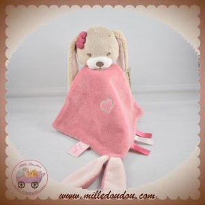 NATTOU SOS DOUDOU LAPIN NINA PLAT LOSANGE ROSE COEUR