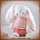 TAPE A L'OEIL SOS DOUDOU LAPIN BLANC HABIT RAYE ROSE ETOILES