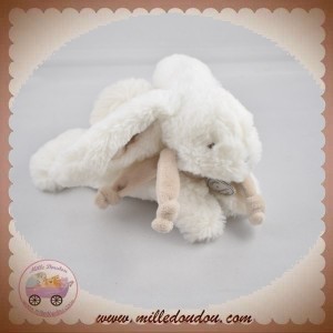 DOUDOU ET COMPAGNIE SOS LAPIN PERLE BONBON ALLONGE BLANC TAUPE