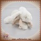 DOUDOU ET COMPAGNIE SOS LAPIN PERLE BONBON ALLONGE BLANC TAUPE