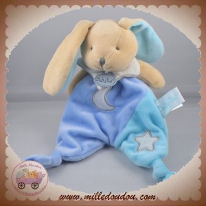 BABYNAT BABY NAT SOS DOUDOU LAPIN PLAT BLEU FLUORESCENT ETOILE LUNE