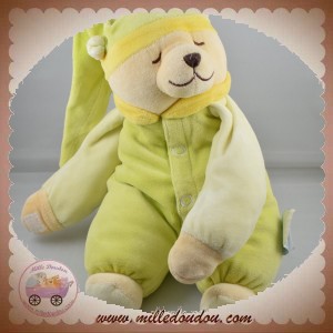 BABIAGE SOS DOUDOU OURS BEIGE VERT JAUNE TUMMY SLEEP