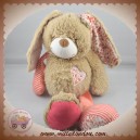 TAPE A L'OEIL SOS DOUDOU LAPIN MARRON ROSE RAYE COEUR