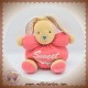 KALOO SOS DOUDOU LAPIN BEIGE BOULE ROUGE TISSU SWEET