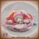 BABYNAT BABY NAT SOS DOUDOU CHAT GRIS PLAT ROND ROSE VIOLET