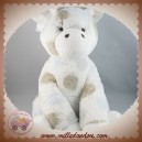 LITTLE GIRAFFE LITTLEGIRAFFE SOS DOUDOU GIRAFE BLANCHE TACHETE MARRON BLEU