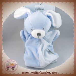 MES PETITS CAILLOUX SOS DOUDOU LAPIN MARIONNETTE BLEU