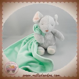 CARTER'S SOS DOUDOU SOURIS GRISE MOUCHOIR VERT