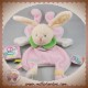 DOUDOU ET COMPAGNIE LAPIN PLAT CAPE ROSE BLANC TATOO DC3145