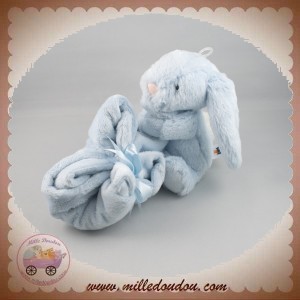 JELLYCAT SOS DOUDOU LAPIN POIL BLEU MOUCHOIR