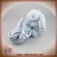 JELLYCAT SOS DOUDOU LAPIN POIL BLEU MOUCHOIR