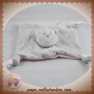 BOUT'CHOU MONOPRIX SOS DOUDOU CHAT PLAT GRIS TISSU ROSE