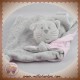 BOUT'CHOU MONOPRIX SOS DOUDOU CHAT PLAT GRIS TISSU ROSE