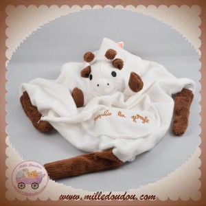 Doudou Sophie la Girafe écru pois marron mouchoir VULLI