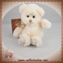 BUKOWSKI SWEDEN SOS DOUDOU OURS BLANC ECRU 18 CM ECHARPE TISSU