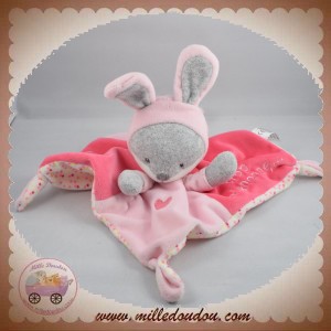 NICOTOY SIMBA SOS DOUDOU OURS GRIS DEGUISE LAPIN PLAT ROSE MIGNONNE