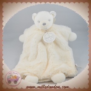 KALOO SOS DOUDOU OURS PLAT BLANC PLUME PERLE MARIONNETTE