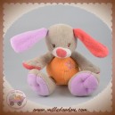 DOU KIDOU DOUDOU CHIEN LAPIN GRIS CORPS ORANGE FLEUR