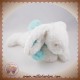 DOUDOU ET COMPAGNIE LAPIN POMPON COUCOU VERT TENDRE ALLONGE BLANC DC2683