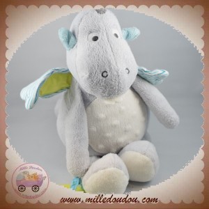 OKAIDI OBAIBI SOS DOUDOU DRAGON ACTIVITE GRIS VERT PELUCHE