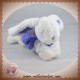 DOUDOU ET COMPAGNIE LAPIN POMPON LAVANDE VIOLET ALLONGE BLANC DC2681 25 CM