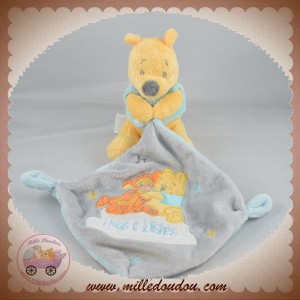 DISNEY NICOTOY SOS DOUDOU WINNIE L'OURSON MOUCHOIR GRIS BLEU TIGROU