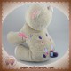 SUCRE D'ORGE SOS DOUDOU CHAT GRIS ROND BLANC VIOLET ROSE