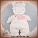 LUMINOU DOUDOU SOS OURS BLANC BONNET RAYE ROSE ECHARPE JEMINI