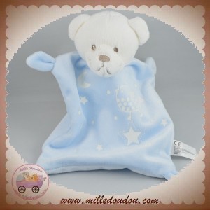 NICOTOY SOS DOUDOU OURS BLANC PLAT BLEU FLUORESCENT