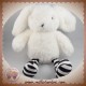 SEPHORA SOS DOUDOU LAPIN BLANC JAMBE RAYE NOIR