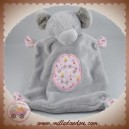 GEMO SOS DOUDOU ELEPHANT PLAT GRIS ROND ROSE FLEURS