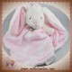 BLANKETS BEYOND SOS DOUDOU LAPIN BLANC PLAT ROSE ATTACHE TETINE