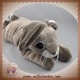 IKEA SOS DOUDOU LAPIN ALLONGE MARRON BLANC